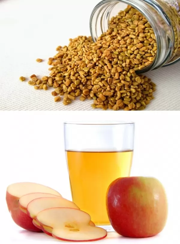 استخدام الحلبة مع خل التفاح لعلاج قشرة الشعر
