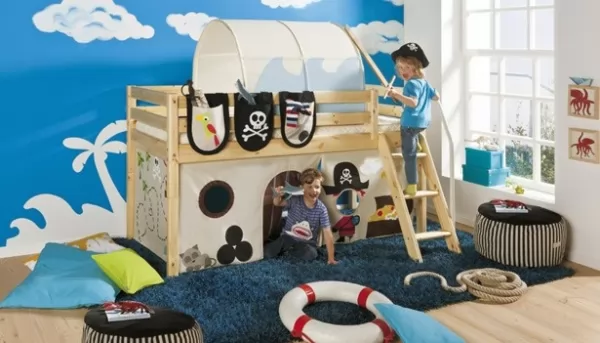 اختيار اللون الازرق البحرى من الوان غرف اطفال 2018 لاضافة المرح فى غرف الاولاد