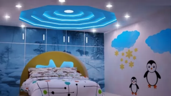 اشكال مثيرة من تصاميم اسقف غرف نوم 2018 للاطفال