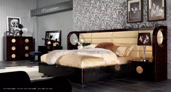 تصاميم غرف النوم الايطالي المودرن بالالوان الداكنة